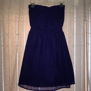 Blue strapless dress